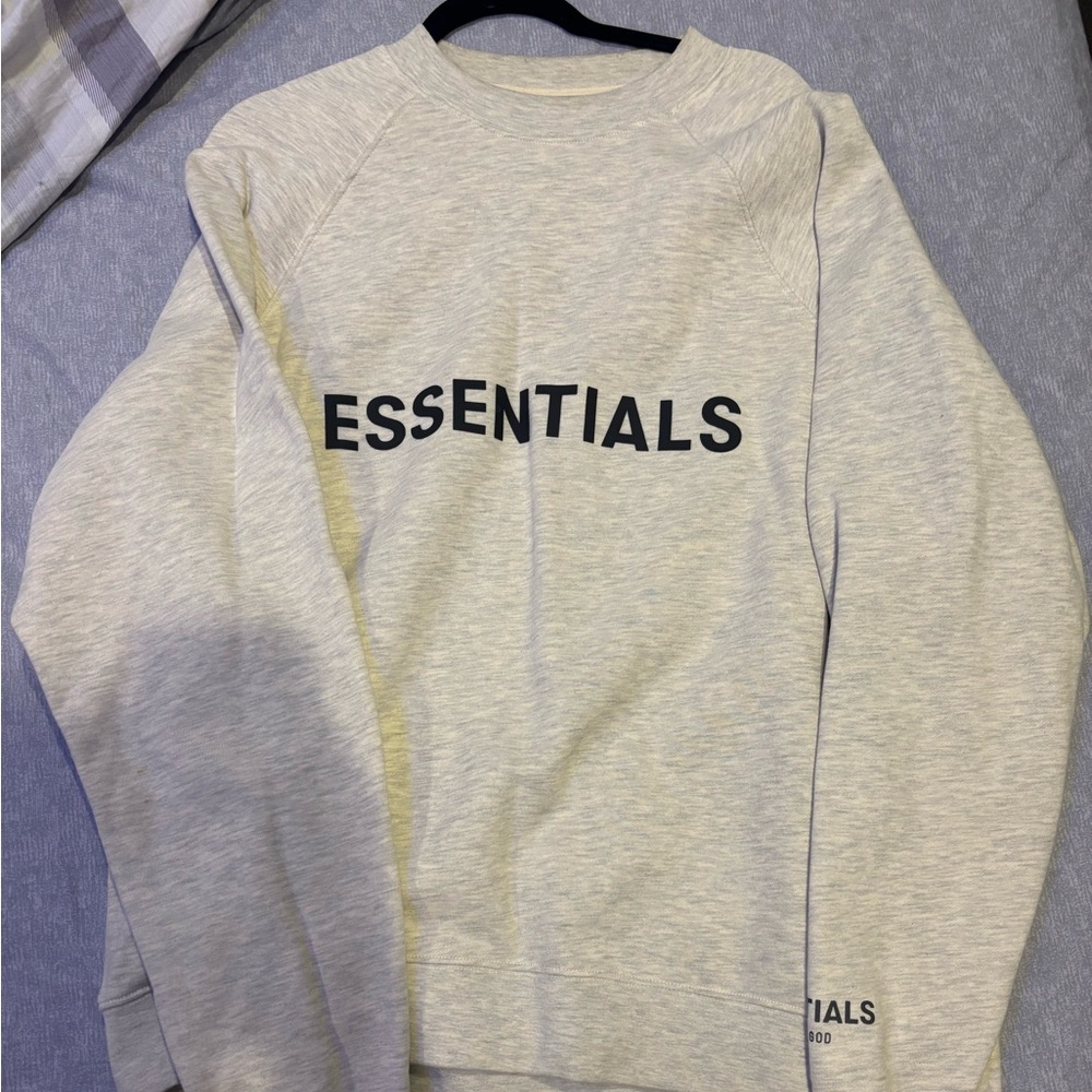 Essentials Light Gray Crewneck Sweater